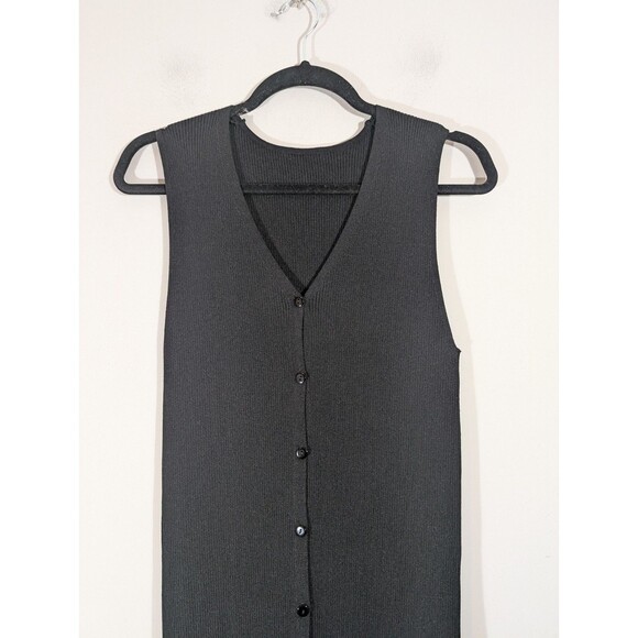 Dazy Womens Black V-Neck Knit Maxi Dress Sz XL Capsule Minimalist Gothic Classic - Picture 6 of 7